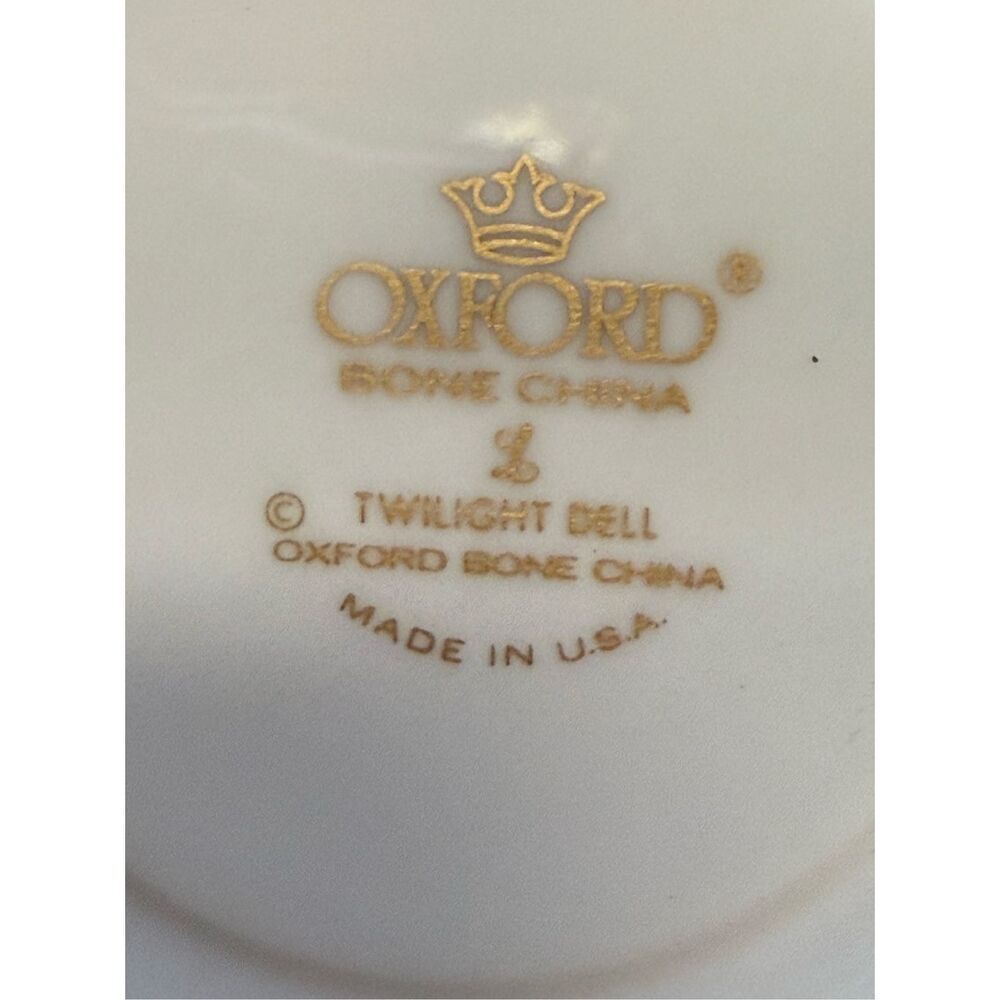 OXFORD Lenox China Twilight Dell White Silver Blue White Floral 8" SALAD PLATE s - Picture 2 of 11